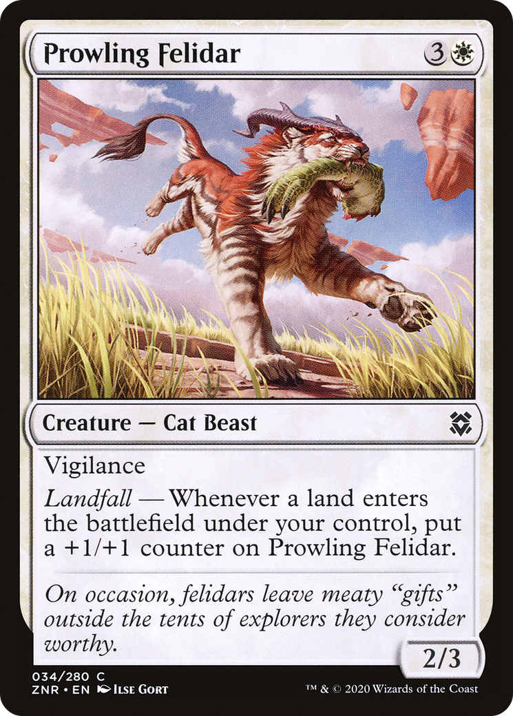 Prowling Felidar (ZNR-034)  - Zendikar Rising