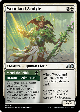 Woodland Acolyte (WOE-241)  - Wilds of Eldraine