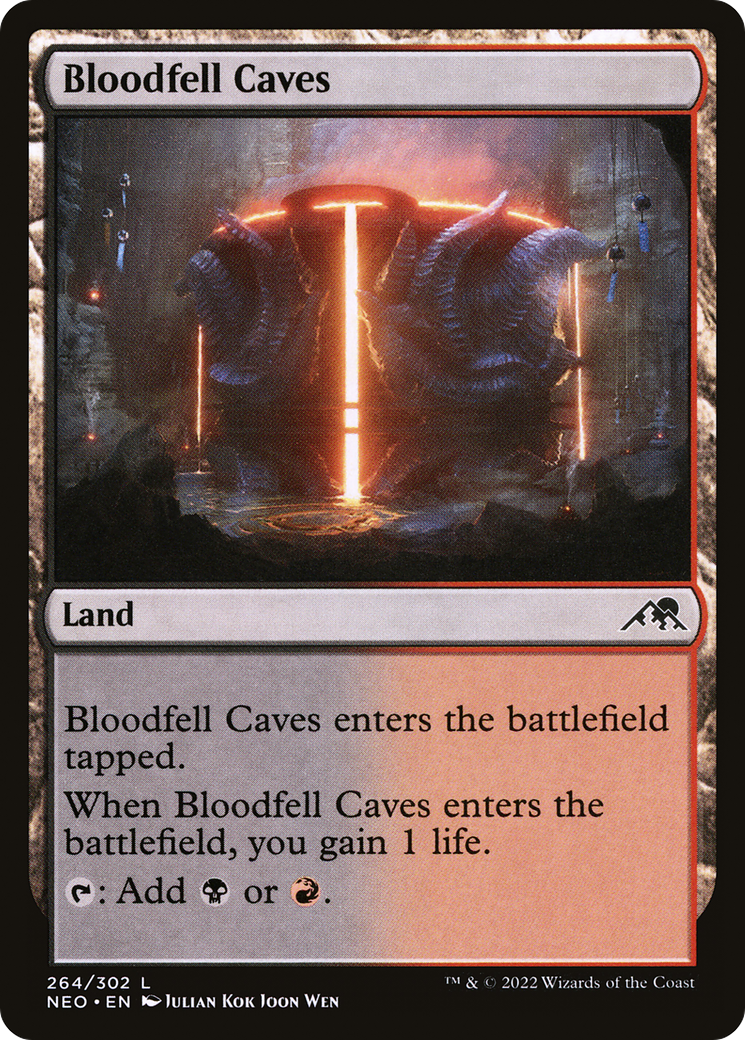 Bloodfell Caves (NEO-264)  - Kamigawa: Neon Dynasty