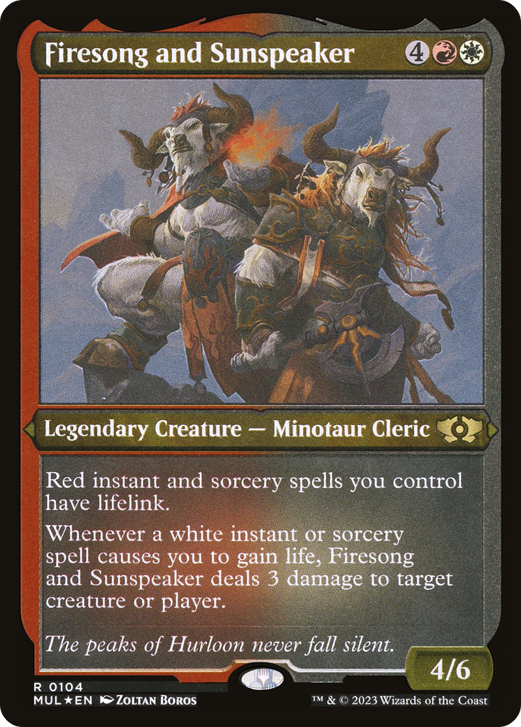 Firesong and Sunspeaker (Foil Etched) (MUL-104) - Multiverse Legends Foil