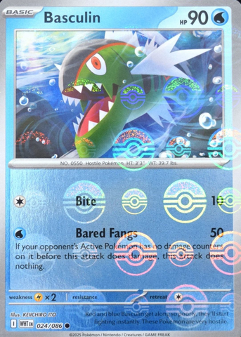 Basculin (Poke Ball Pattern) 024/086  - Holofoil SV White Flare - Common