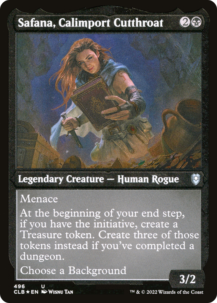 Safana, Calimport Cutthroat (CLB-496)  Etched Foil - Commander Legends: Battle for Baldur's Gate