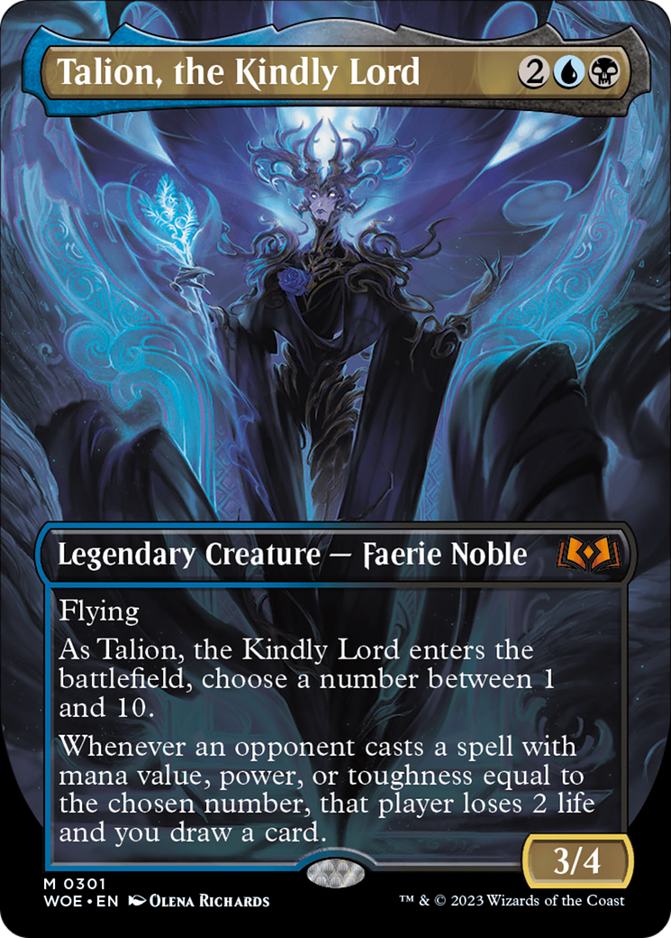 Talion, the Kindly Lord (Borderless) (WOE-301)  - Wilds of Eldraine