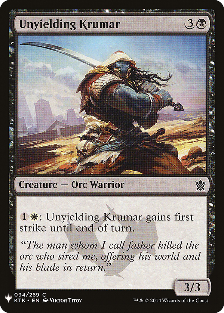 Unyielding Krumar (LIST-094)  - The List