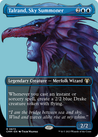 Talrand, Sky Summoner (Borderless) (CMM-673)  Foil - Commander Masters