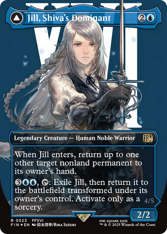 Jill, Shiva's Dominant // Shiva, Warden of Ice (FIN-523) - FINAL FANTASY (Borderless) Surge Foil