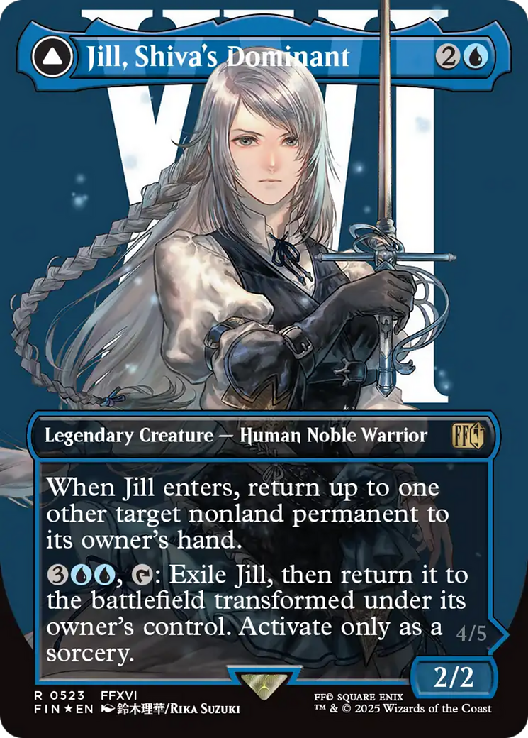 Jill, Shiva's Dominant (Borderless) (Surge Foil) (FIN-523)  Foil - FINAL FANTASY: (enchantment)