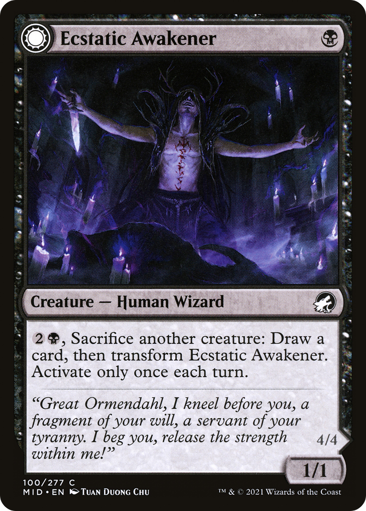 Ecstatic Awakener (MID-100) - Innistrad: Midnight Hunt: (Double Faced Transform) Foil