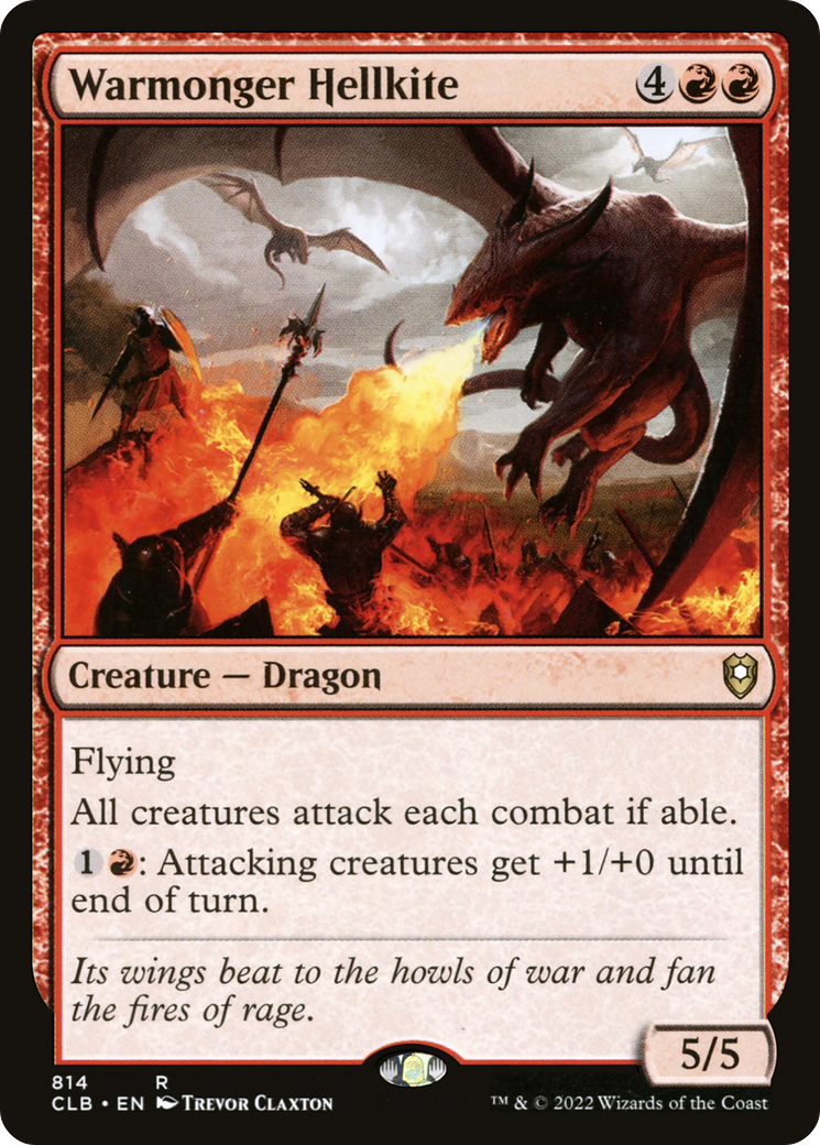 Warmonger Hellkite (CLB-814)  - Commander Legends: Battle for Baldur's Gate