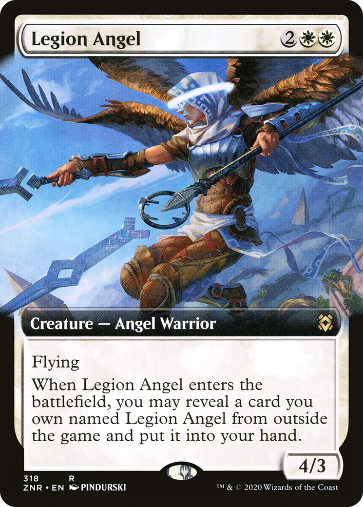 Legion Angel (Extended Art) (ZNR-318)  - Zendikar Rising