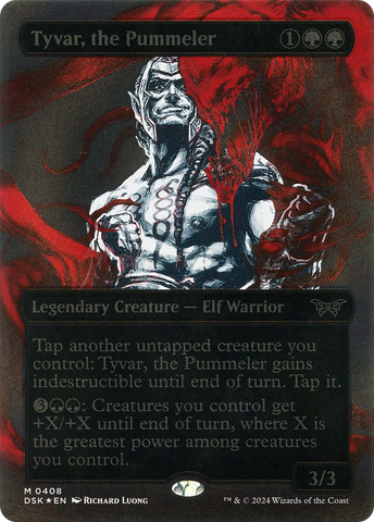 Tyvar, the Pummeler (Showcase) (Textured Foil) (DSK-408)  Foil - Duskmourn: House of Horror: (Showcase) (Borderless)