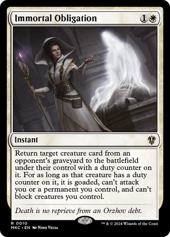 Immortal Obligation (MKC-010)  - Murders at Karlov Manor Commander
