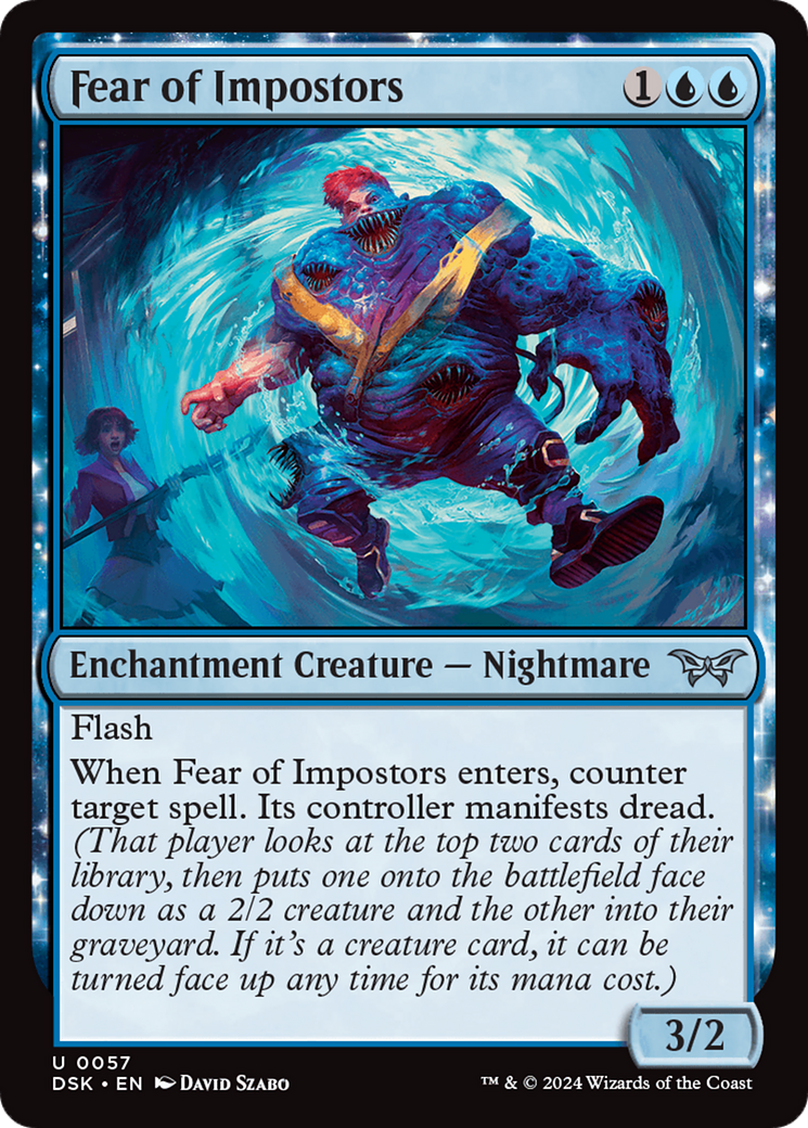 Fear of Impostors (DSK-057)  Foil - Duskmourn: House of Horror: (enchantment)