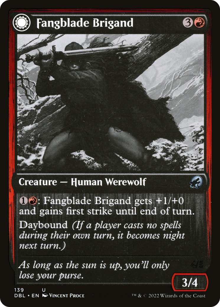 Fangblade Brigand (DBL-139) - Innistrad: Double Feature: (Double Faced Transform) Foil
