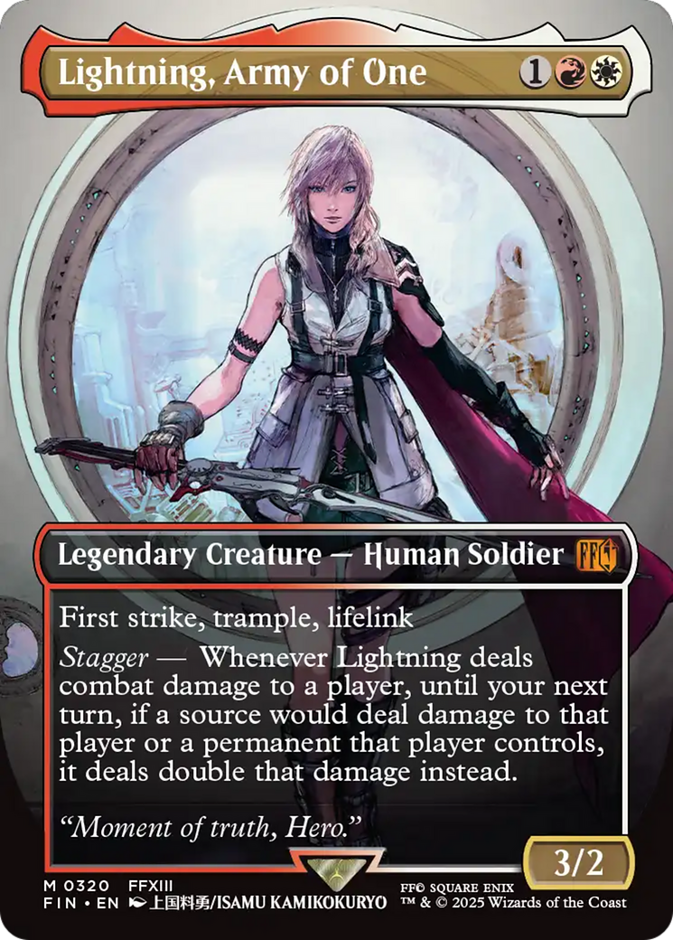 Lightning, Army of One (0320) (Borderless) (FIN-320)  Foil - FINAL FANTASY