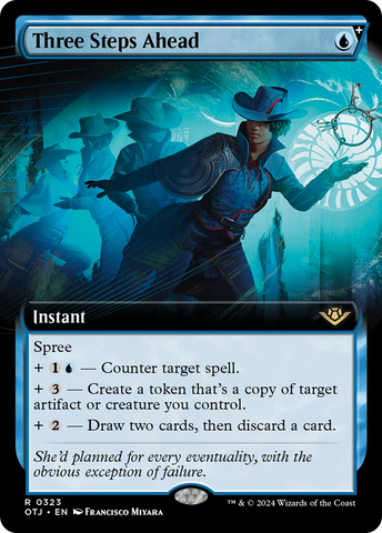 Three Steps Ahead (Extended Art) (OTJ-323)  Foil - Outlaws of Thunder Junction: (Extended Art, spree)
