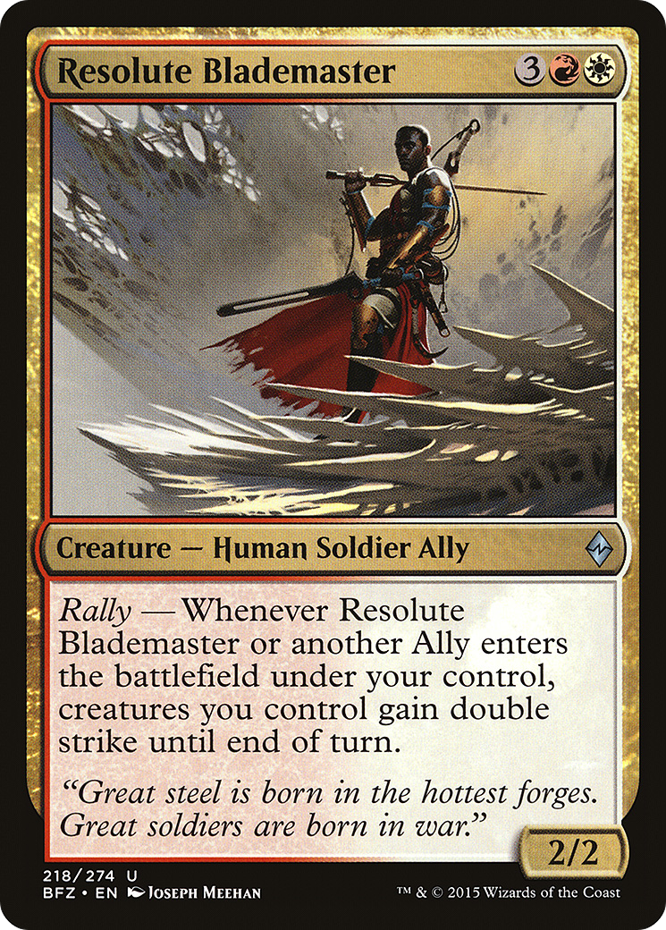 Resolute Blademaster (BFZ-218)  - Battle for Zendikar