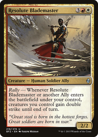 Resolute Blademaster (BFZ-218)  - Battle for Zendikar