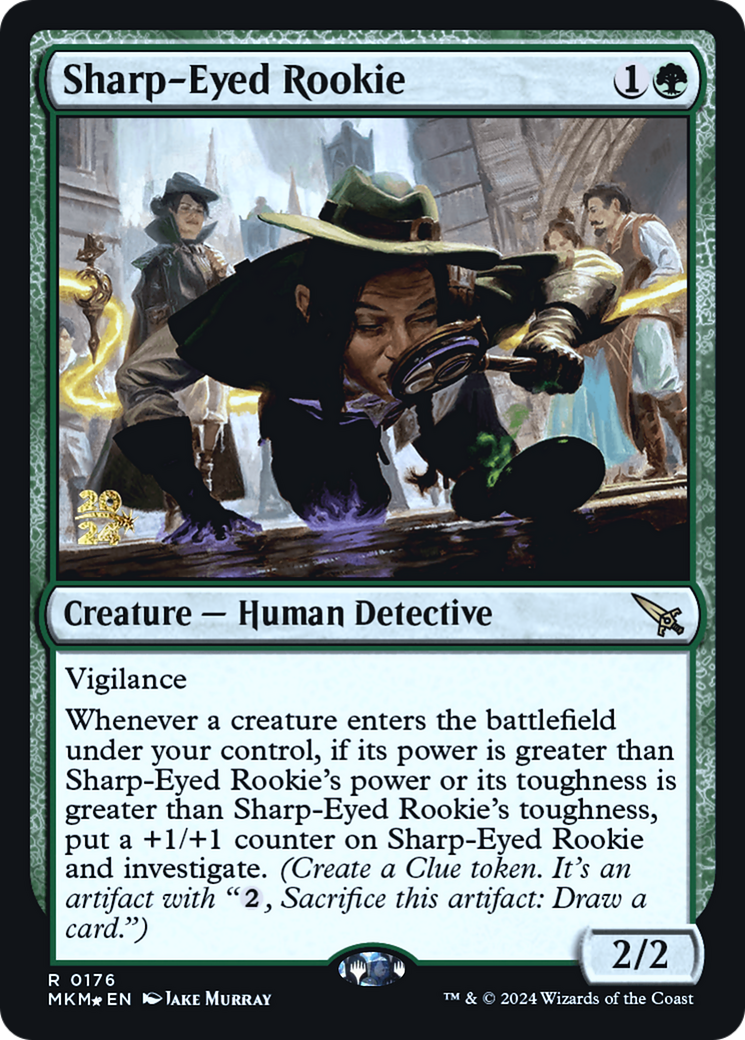 Sharp-Eyed Rookie (PRE-176)  Foil - Murders at Karlov Manor Promos
