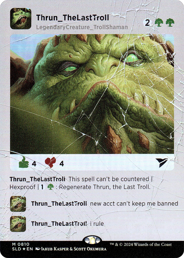 Thrun, the Last Troll (Rainbow Foil) (SLD-810) - Secret Lair Drop (Borderless) Foil