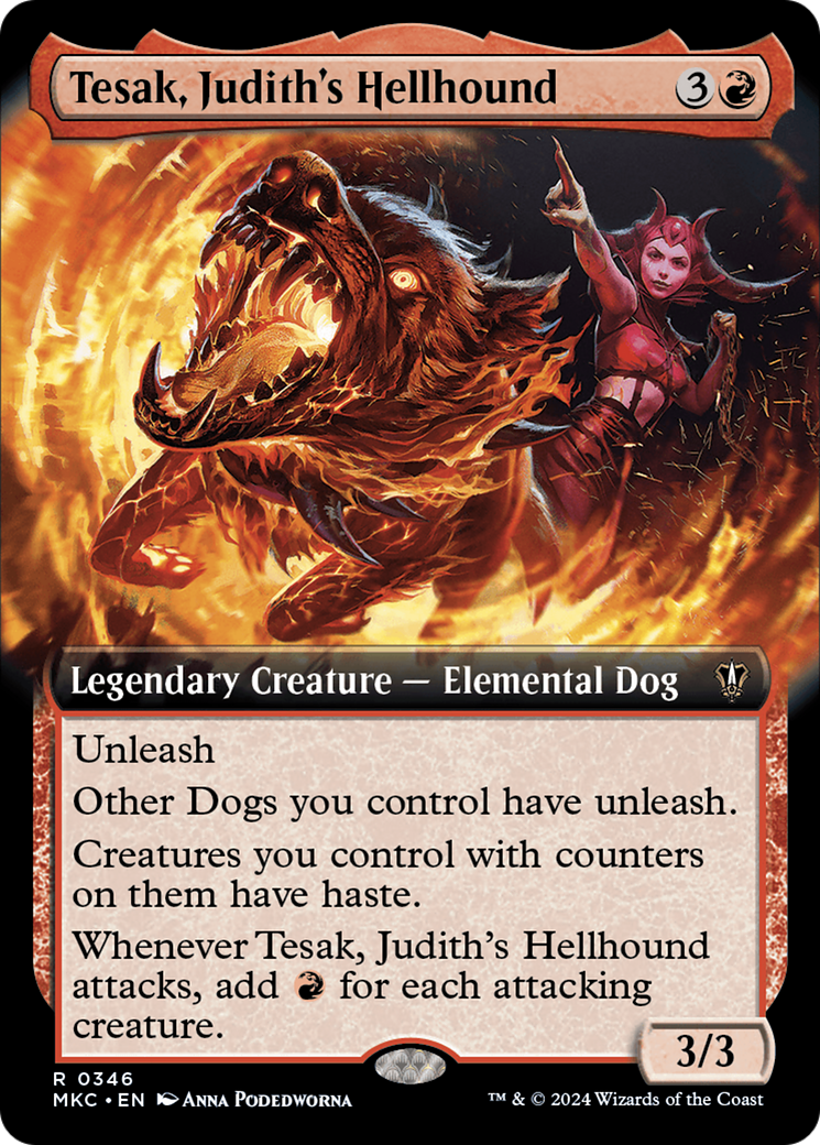 Tesak, Judith's Hellhound (Extended Art) (MKC-346) - Murders at Karlov Manor Commander: (Extended Art)