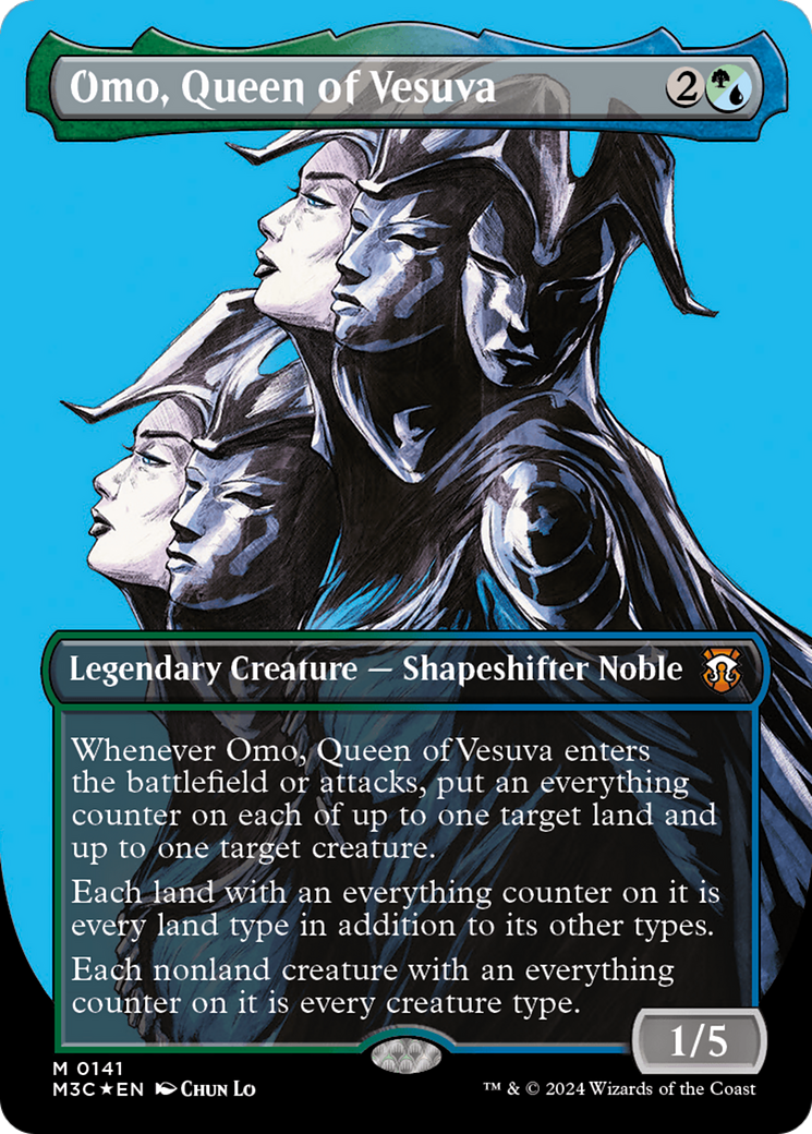 Omo, Queen of Vesuva (Borderless) (Ripple Foil) (M3C-141)  Foil - Modern Horizons 3 Commander