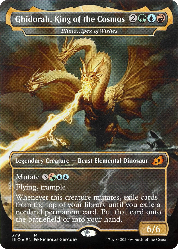 Ghidorah, King of the Cosmos - Illuna, Apex of Wishes (IKO-379)  Foil - Ikoria: Lair of Behemoths / Ghidorah, King of the Cosmos (Borderless)