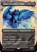 Maha, Its Feather Night (Borderless) (BLB-289)  - Bloomburrow: (Showcase)