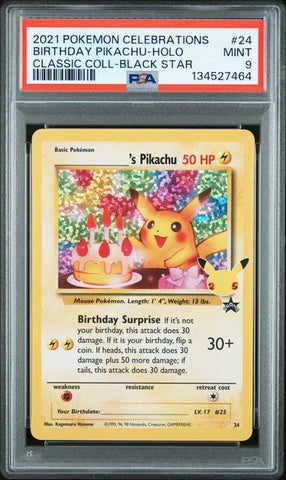 ______'s Pikachu 024/53 - Holofoil Celebrations Classic Collection - PSA 9