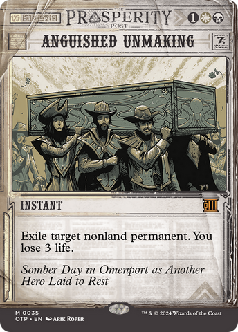 Anguished Unmaking (OTP-035)  Foil - Breaking News: (Showcase) (Borderless)