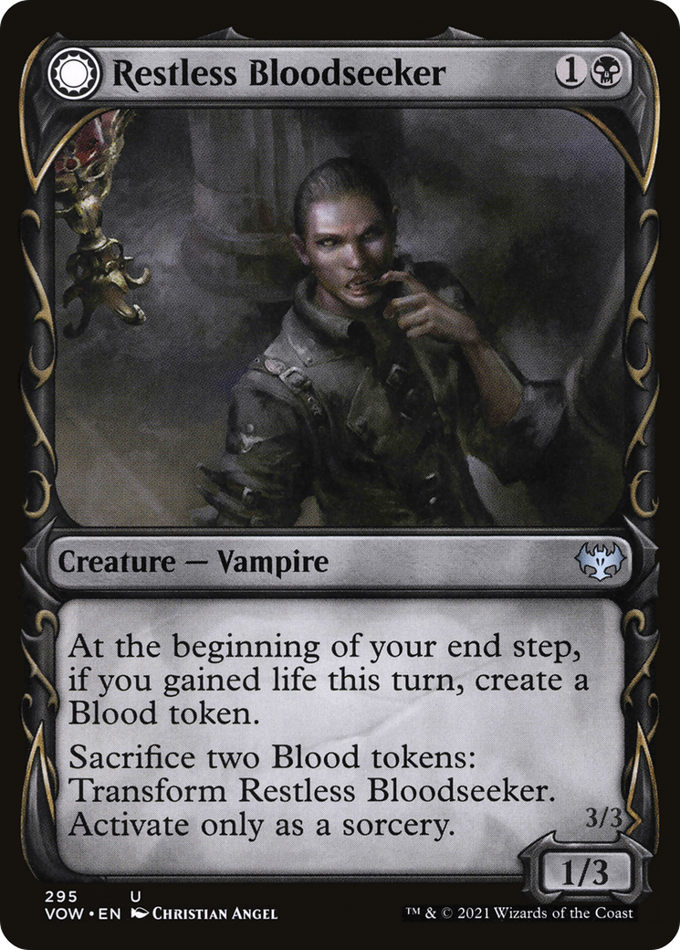 Restless Bloodseeker (Showcase) (VOW-295)  - Innistrad: Crimson Vow: (Showcase, Double Faced Transform)