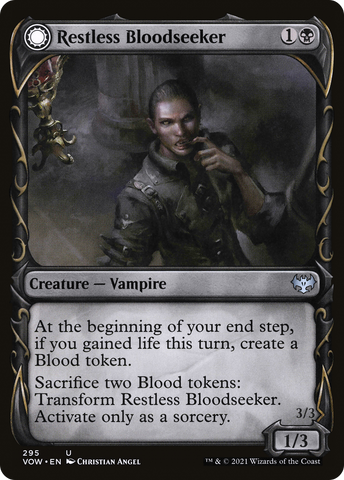 Restless Bloodseeker (Showcase) (VOW-295)  - Innistrad: Crimson Vow: (Showcase, Double Faced Transform)