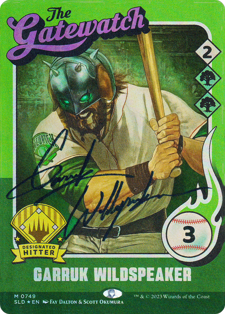 Garruk Wildspeaker (749) (Autographed) (SLD-749)  Foil - Secret Lair Drop: (Full Art) (Borderless)