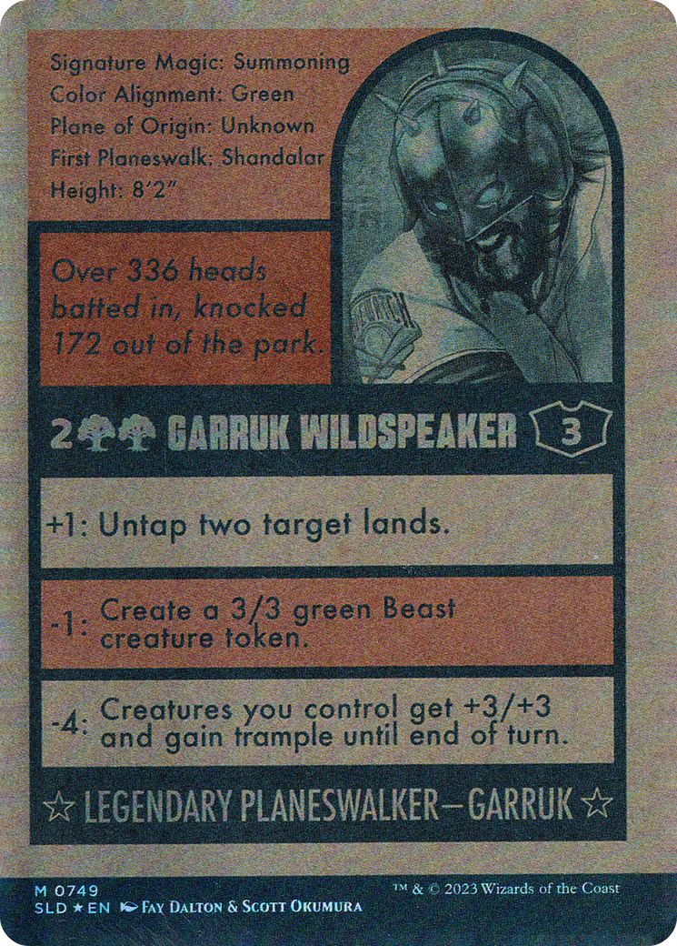 Garruk Wildspeaker (749) (Autographed) (SLD-749)  Foil - Secret Lair Drop: (Full Art) (Borderless)