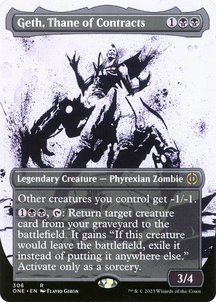 Geth, Thane of Contracts (Showcase) (ONE-306)  - Phyrexia: All Will Be One: (Showcase) (Borderless)