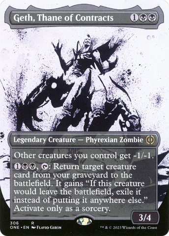 Geth, Thane of Contracts (Showcase) (ONE-306)  Foil - Phyrexia: All Will Be One: (Showcase) (Borderless)