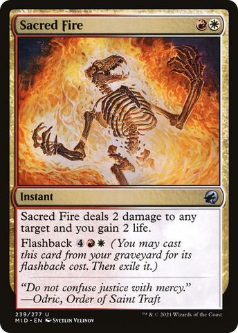 Sacred Fire (MID-239)  Foil - Innistrad: Midnight Hunt