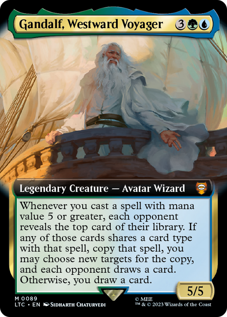 Gandalf, Westward Voyager (Extended Art) (LTC-089)  Foil - Tales of Middle-earth Commander: (Extended Art)