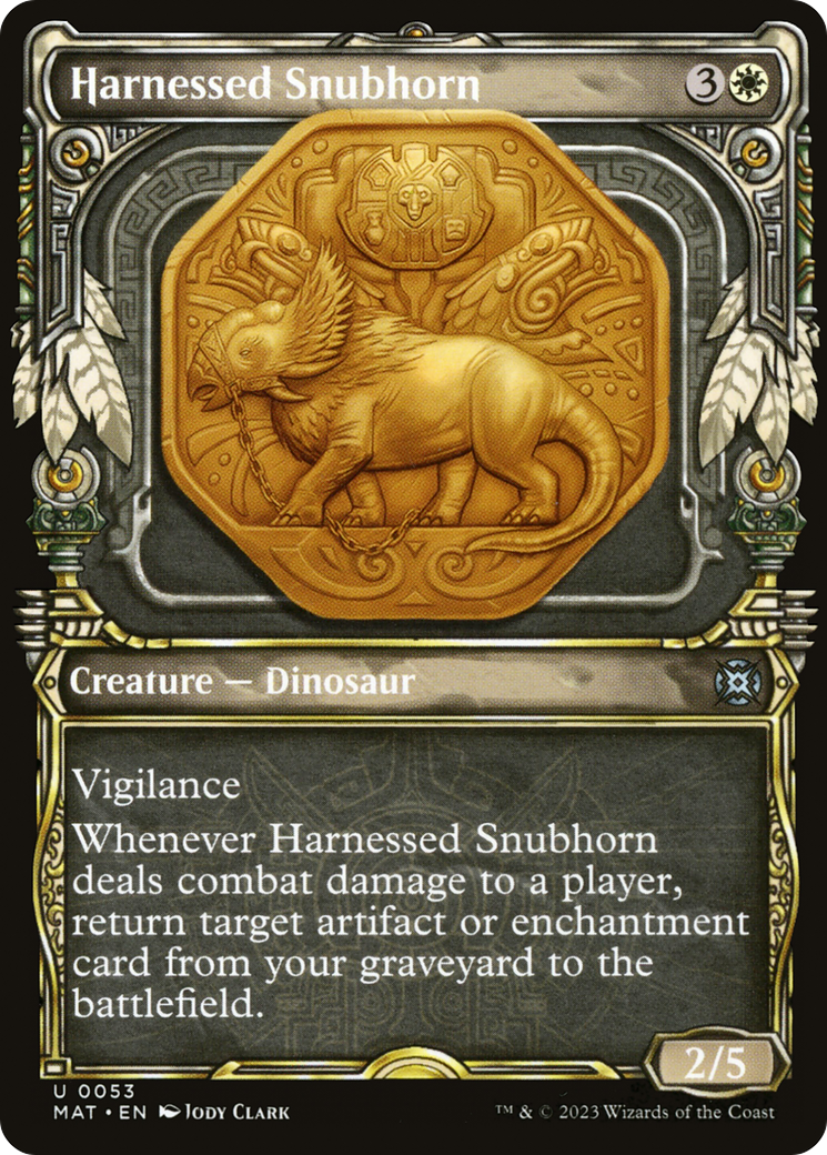 Harnessed Snubhorn (Showcase) (MAT-053)  Foil - March of the Machine: The Aftermath: (Showcase)