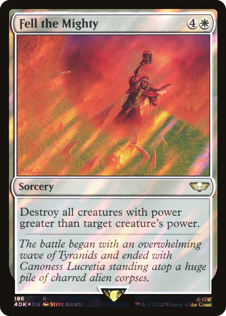 Fell the Mighty (Surge Foil) (40K-186) - Warhammer 40,000 Commander Foil