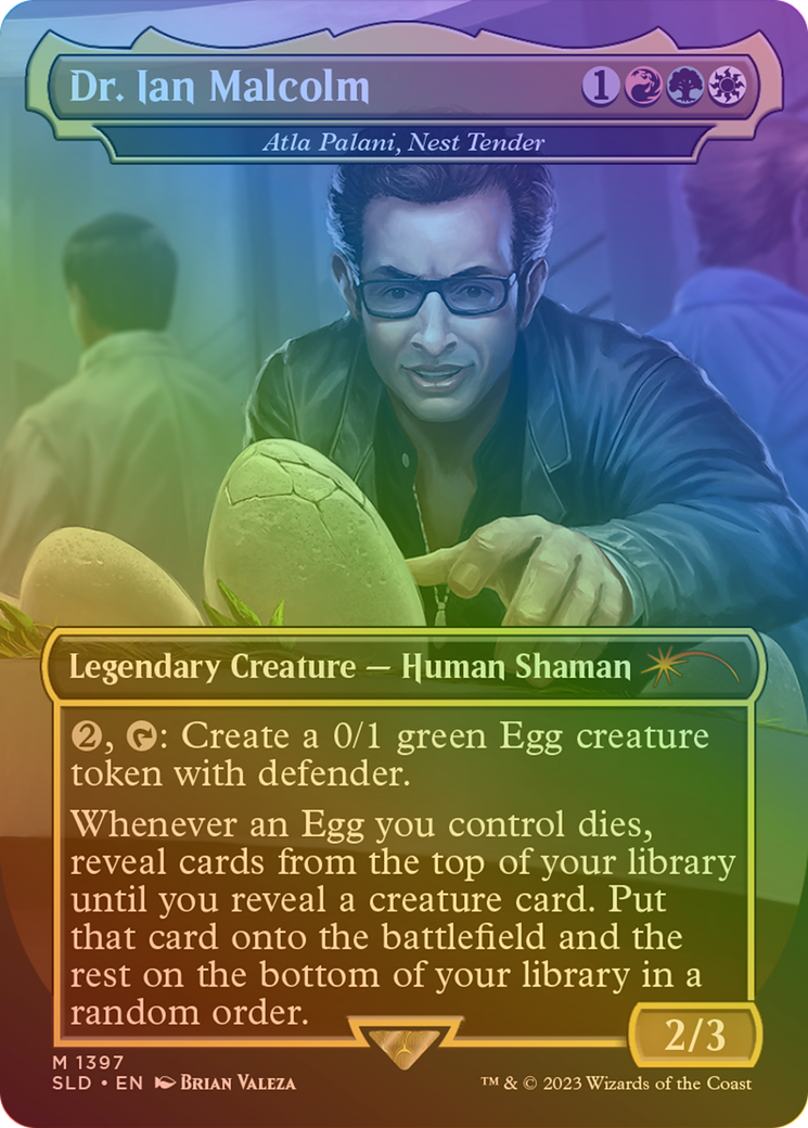 Dr. Ian Malcolm - Atla Palani, Nest Tender (Rainbow Foil) (SLD-1397)  Foil - Secret Lair Drop / Dr. Ian Malcolm (Borderless)