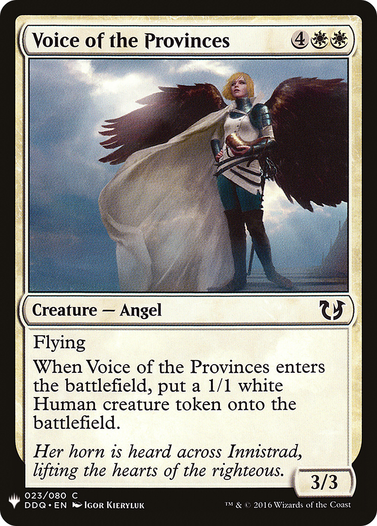 Voice of the Provinces (LIST-DDQ-23)  - The List