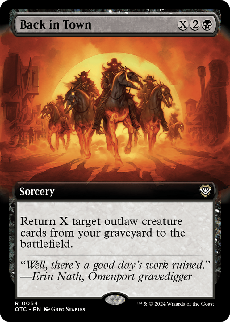 Back in Town (Extended Art) (OTC-054)  - Outlaws of Thunder Junction Commander: (Extended Art)