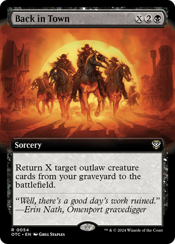Back in Town (Extended Art) (OTC-054)  - Outlaws of Thunder Junction Commander: (Extended Art)