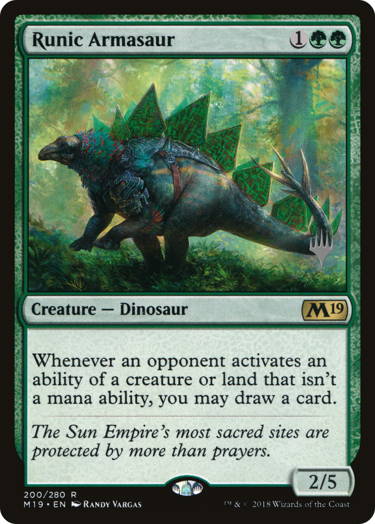 Runic Armasaur (PPIKO-200P) - Core Set 2019 Promos Foil