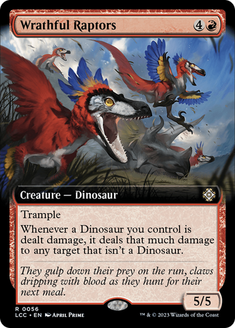 Wrathful Raptors (Extended Art) (LCC-056) - The Lost Caverns of Ixalan Commander: (Extended Art)