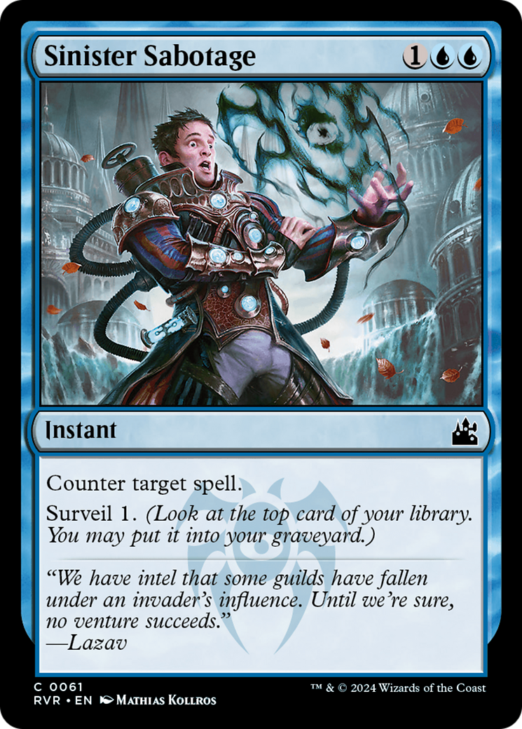 Sinister Sabotage (RVR-061)  Foil - Ravnica Remastered