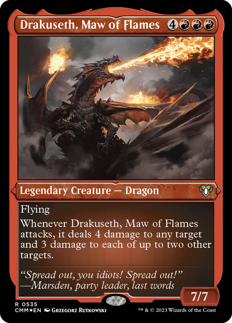 Drakuseth, Maw of Flames (CMM-535)  Etched Foil - Commander Masters
