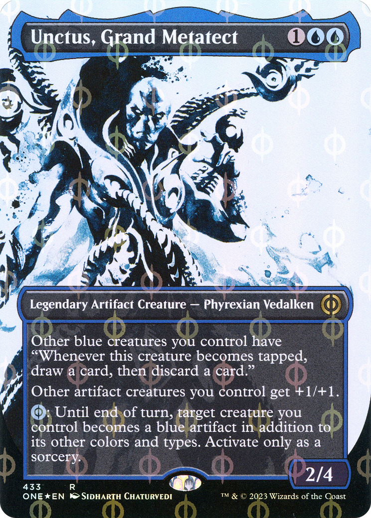 Unctus, Grand Metatect (Showcase) (Step-and-Compleat Foil) (ONE-433)  Foil - Phyrexia: All Will Be One: (Showcase) (Borderless)