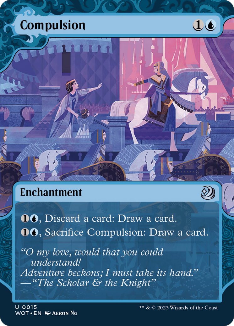 Compulsion (WOT-015)  Foil - Wilds of Eldraine: Enchanting Tales: (Showcase) (Borderless)
